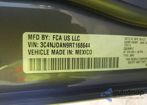 2024 Jeep Compass Sport 4X4 from USA, damaged, VIN 3C4NJDAN9RT168644